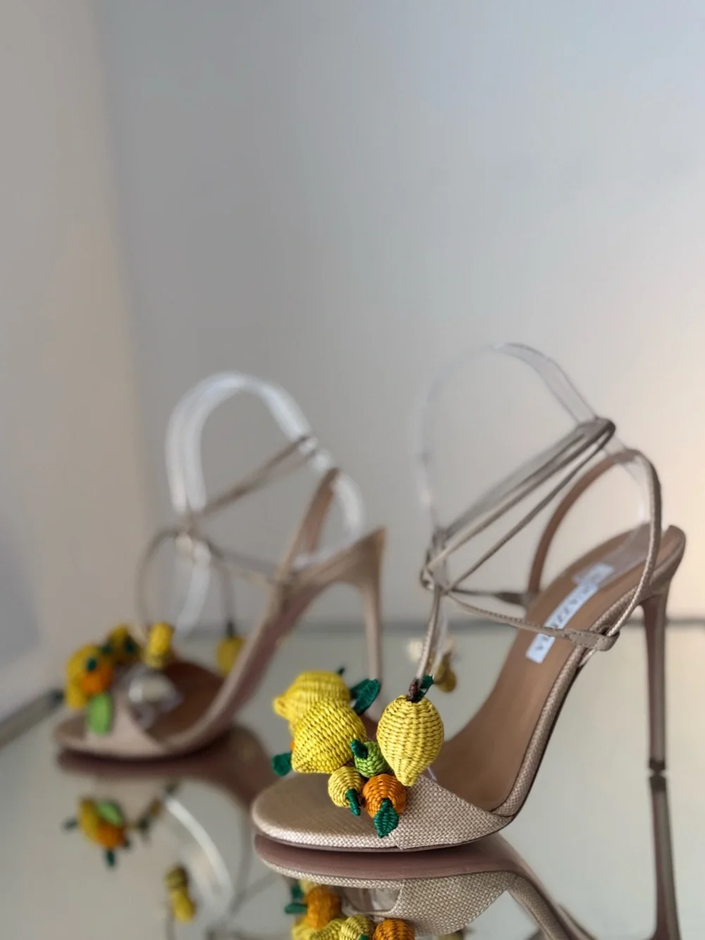Like New Aquazzura Citrus Punch Sandals 105mm 38 $1,150
